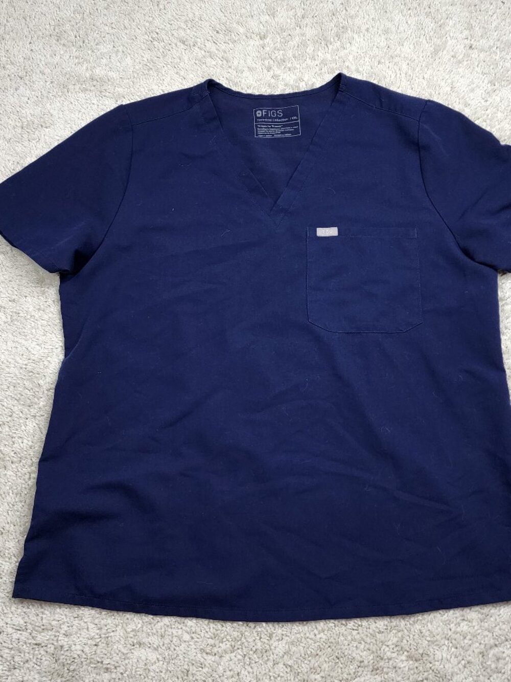 Figs Technical Collection Scrub Top Womens XXL Pocket Navy Shirt hospital USA